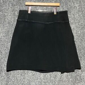 Emporio Armani Black Wrap Mini Skirt Made in Italy Size IT 44 US 8 Professional